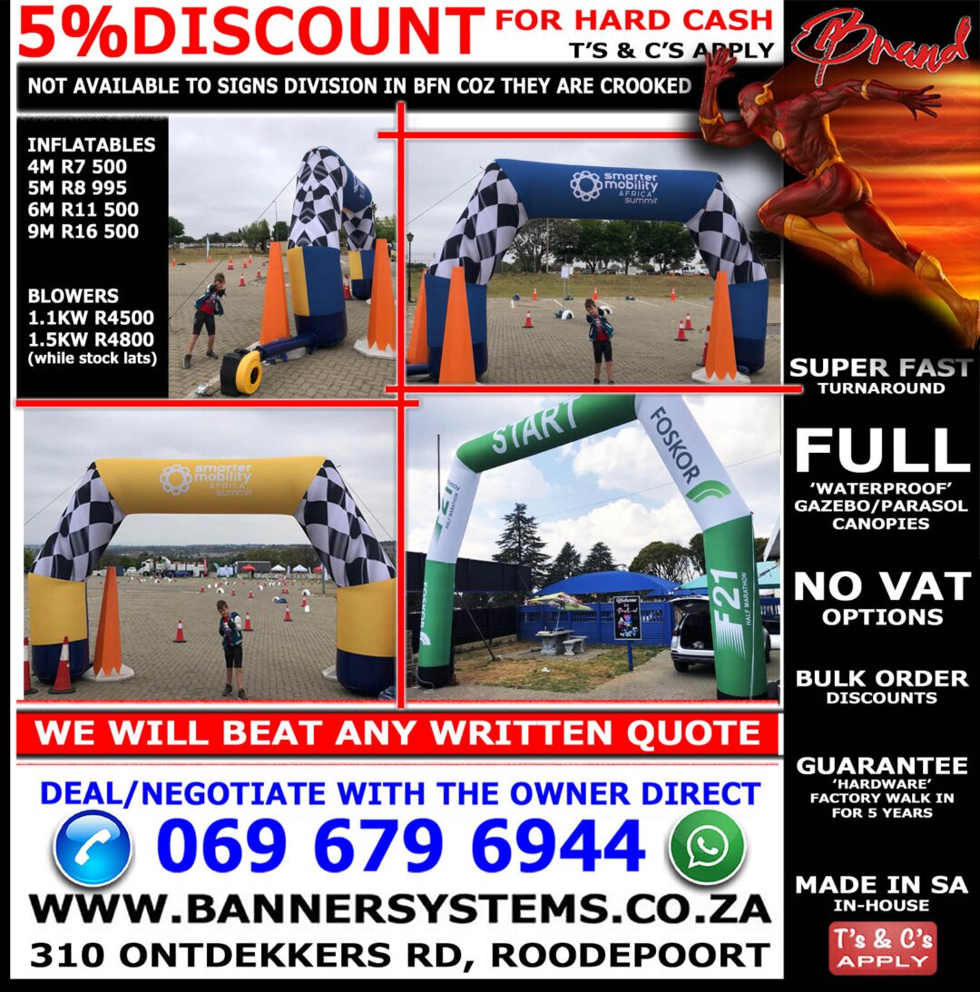 Giant inflatables made to order Budget flags and banners direct from the largest flag and banner factory in SA and we also manufacture giant inflatables for any event